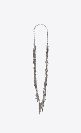 SAINT LAURENT Long necklace Homme Collier MARRAKECH à pampilles en étain t laiton argent et émail a_V4